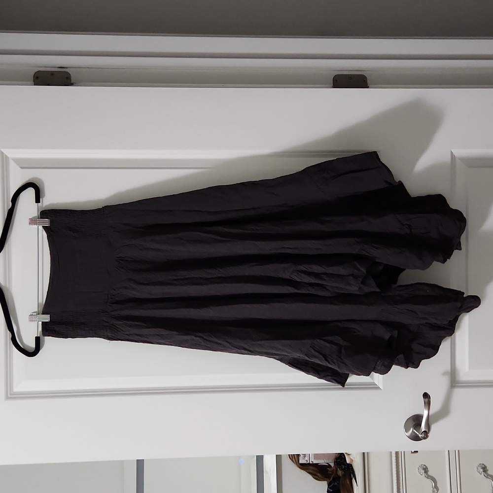 Natural life XS Feelin' Alive Gauze Convertible Midi Skirt - Charcoal